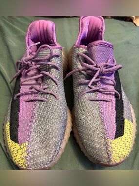 Yeezy Knit slip in Sneakers in Purple, Gray and Yellow Mens 10/Womans 11